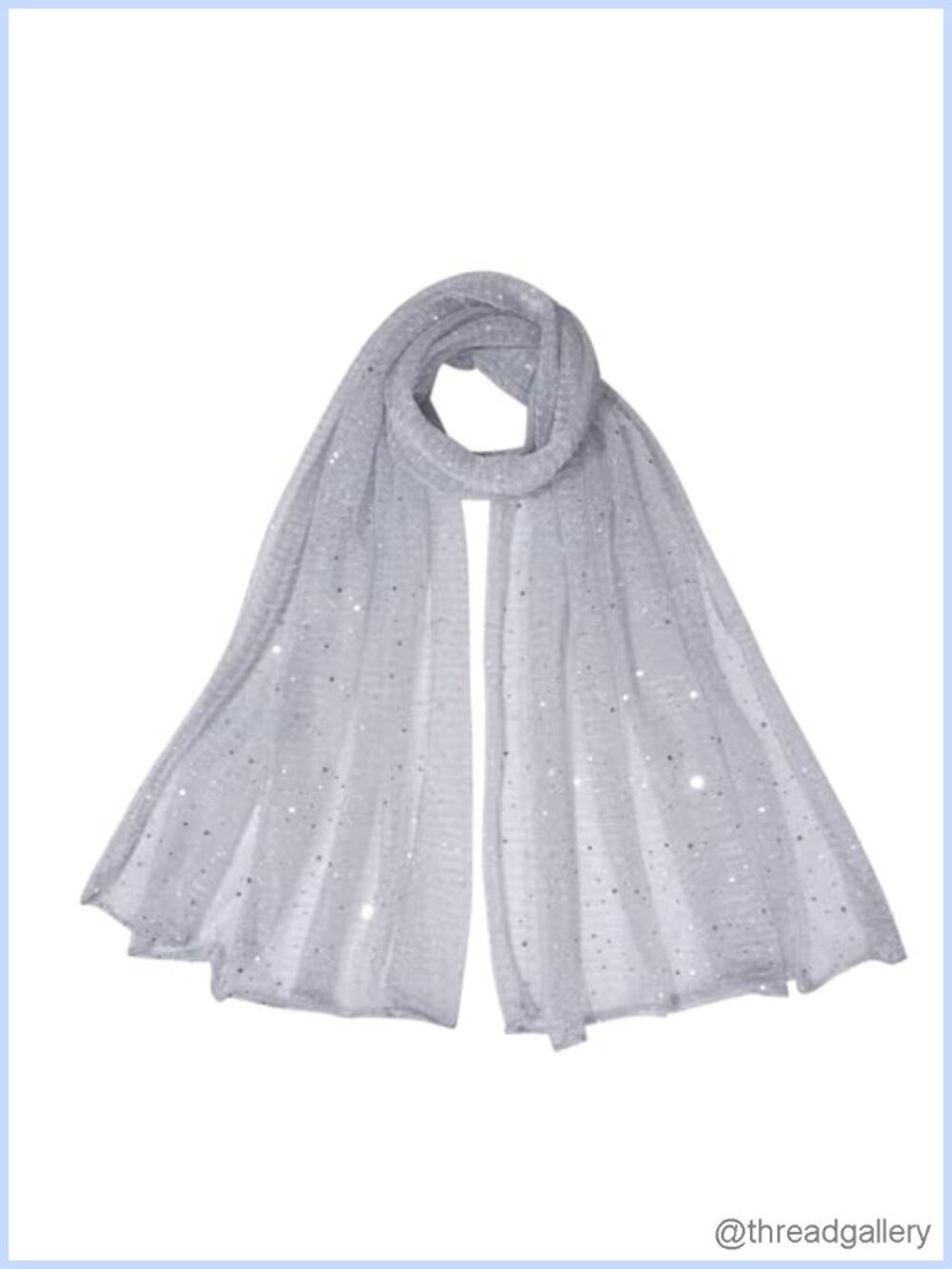 Sequin Bandana Shawl Sheer Mesh Wrap Evening Party